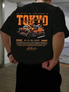 Men’s Tokyo Underground Car Graphic T-Shirt – Streetwear Oversized Tee | Fitnookk